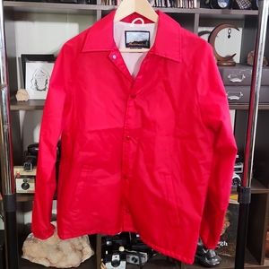 VTG Small Button Front Red Windbreaker